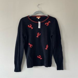 J.Crew Cashmere crewneck sweater in flying lobsters print